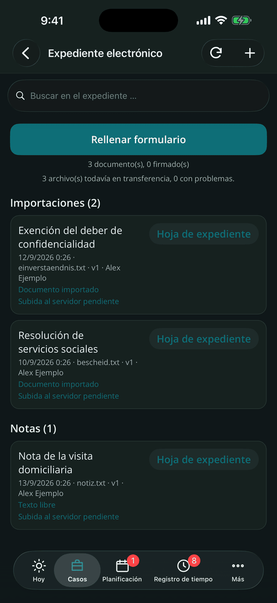 Expediente electrónico y formularios