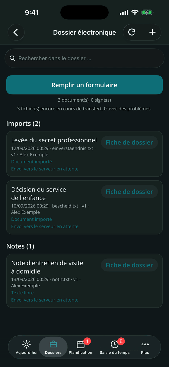 Dossier électronique et formulaires